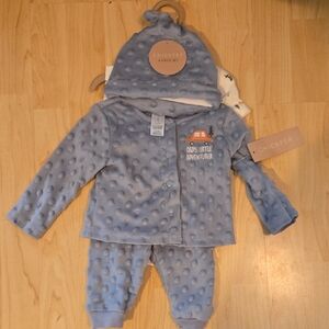 Chickpea Pale Blue Plush Baby Set With Hat